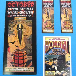 houdini and october spook tacular magic shows ads