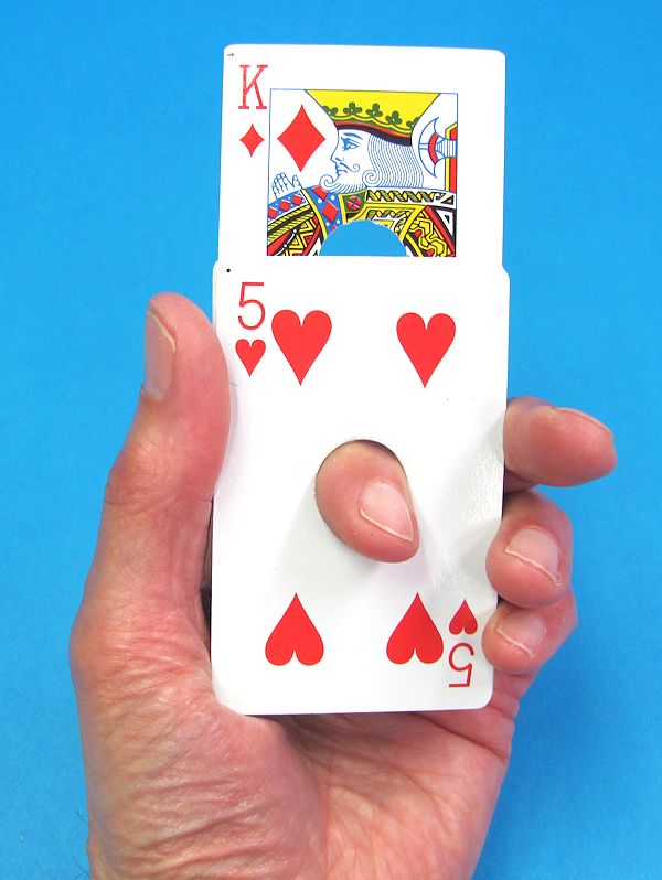 card through finger