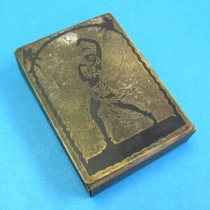 vintage metal swivel opening playing card case