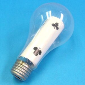 card in lightbulb