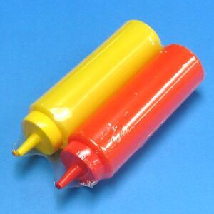 squirt ketchup and mustard bottles set