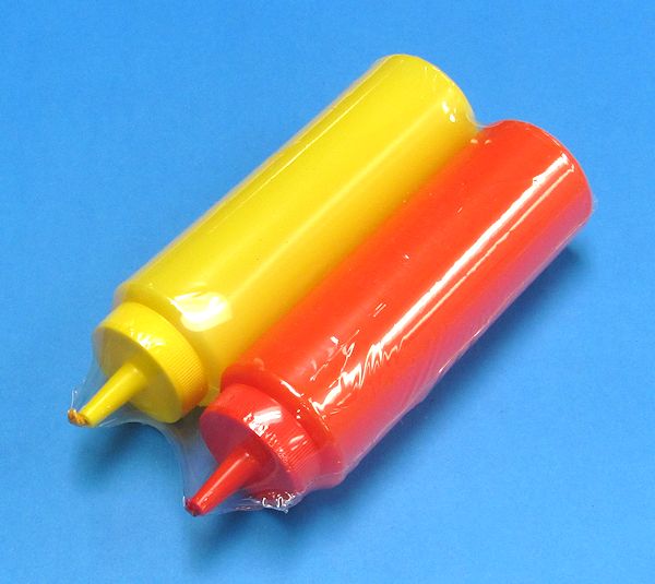 squirt ketchup and mustard bottles set