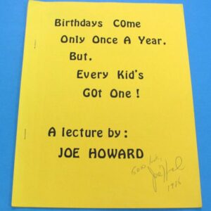 joe howard's lecture on birthday parties (signed)