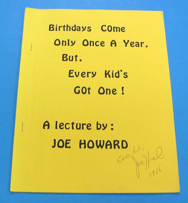 joe howard's lecture on birthday parties (signed)
