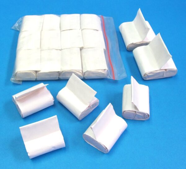 19 white throw streamers (maker unknown)