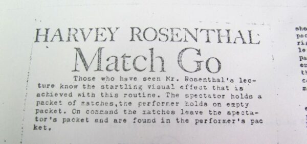 match go (harvey rosenthal)