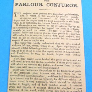 antique 32 page "the parlour conjuror" pamphlet