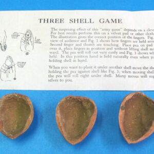 vintage three shell game with real walnut shells