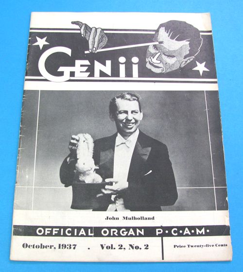 vintage genii magazine october 1937 john mulholland on cover