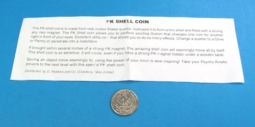 shell coin with magnet (pk) quarter