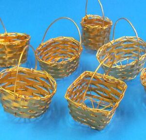 lot of 9 metal gold colored miniature baskets