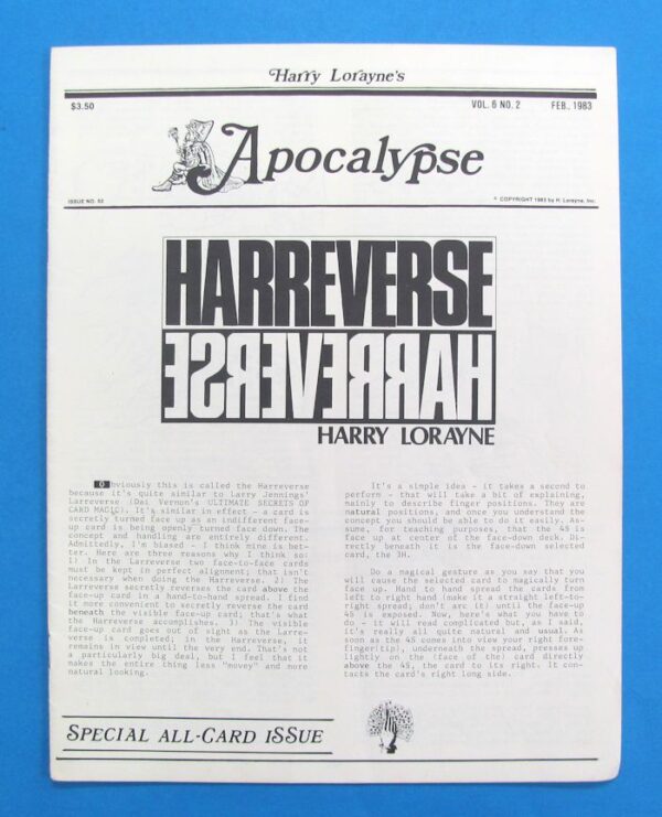 apocalypse vol. 6 no. 2 feb. 1983 (harry lorayne)