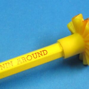 vintage unsharpened clown pencil with topper "clownin around"