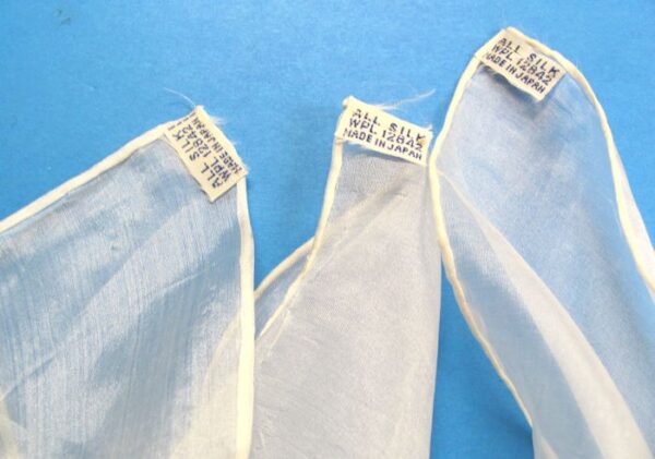 lot of 5 japanese 12" white silks