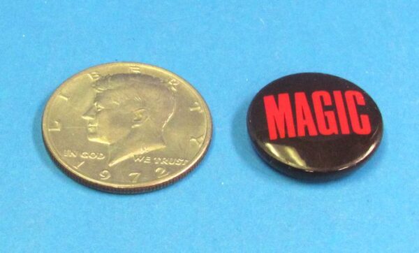 small pin back "magic" button
