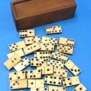 antique domino set with box