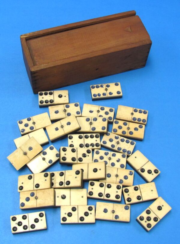 antique domino set with box