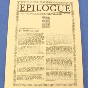 epilogue special #1 j. k. hartman issue