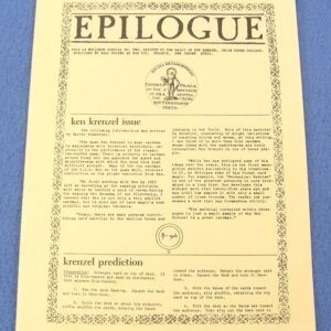 epilogue special no. two ken krenzel issue