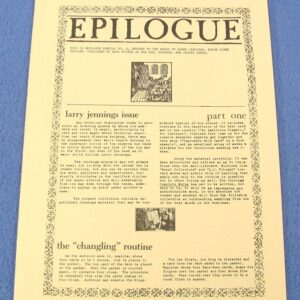 epilogue special no. three larry jennings issue part one