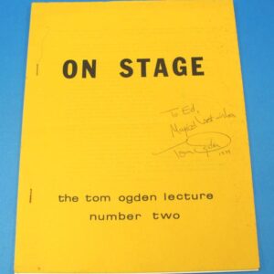 on stage the tom ogden lecture number two (signed)