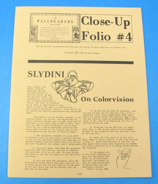 the pallbearers review close up folio #4 slydini on colorvision