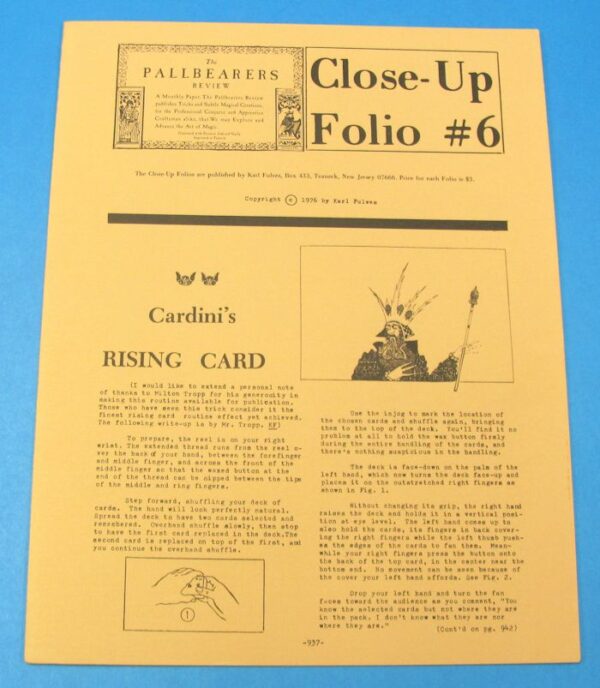 the pallbearers review close up folio #6 cardini's rising cards