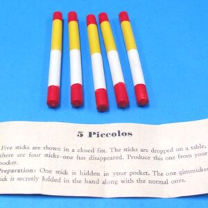 5 piccolos (white & yellow with red tips)