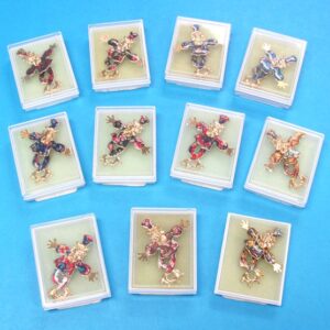 pin back clown figures with arms outstretched (lot of 11)