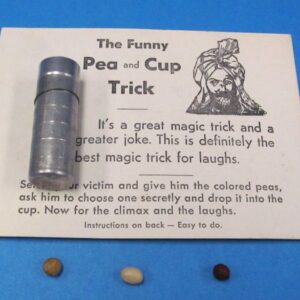 vintage funny pea and cup trick (card style 2)