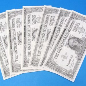 phony certificate jumbo one dollar bills 6 pack