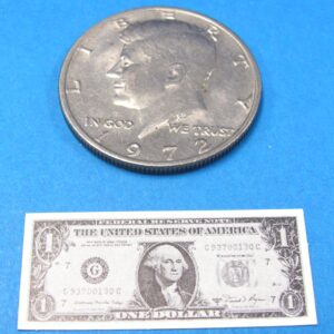 miniature one dollar bill novelty