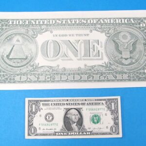 realistic jumbo one dollar bill type 1