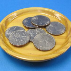 wooden coin tray (mr. magic)