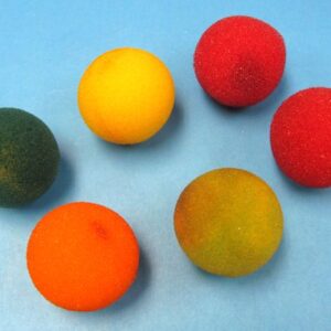 six used sponge balls