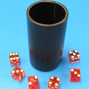 vintage leather dice cups with dice (lot of 3)