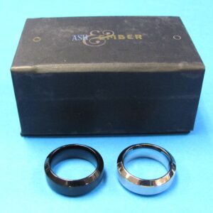ash and ember black/silver beveled size 7 (2 rings) by zach heath