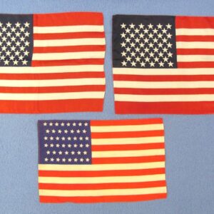 3 small american silk flags (vintage)