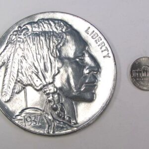 jumbo 3" metal coin buffalo nickel