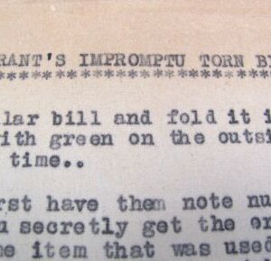 vintage/scarce grant's impromptu torn bill instruction sheet
