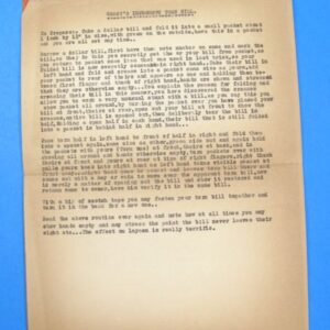 vintage/scarce grant's impromptu torn bill instruction sheet