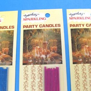 lot of 3 different colored sparkling party candles