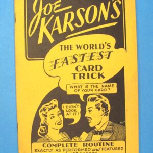 the world's fastest card trick by joe karson (signed)