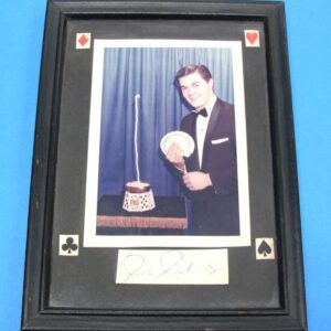 magician picture with miniature hindu rope & fan of cards