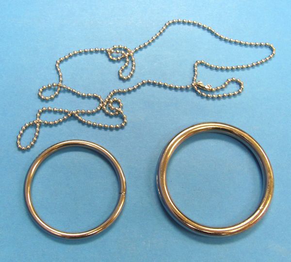 ring on chain (pair of rings)