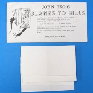 john teo's blanks to bills (supreme magic)