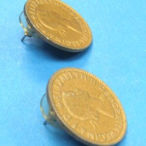 1958 british half penny earrings