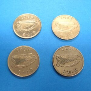 four irish 2 pence coins (different dates)