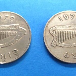 pair of 1979 irish 2 pence coins