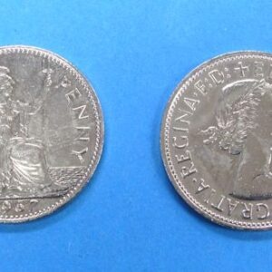 pair of silver plated english pennies